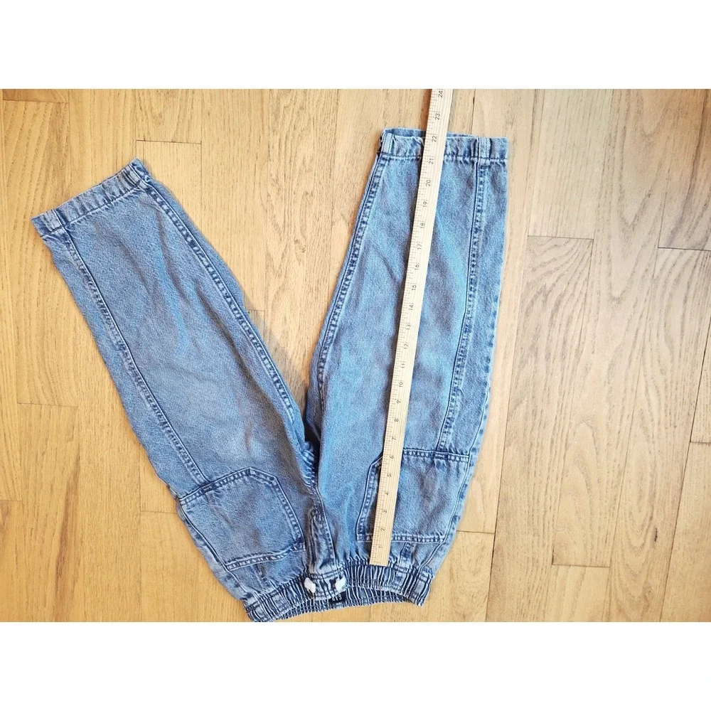 GAP Kids Baggy Barrel Leg Light Blue Denim Jeans Sz Small Working Drawstring